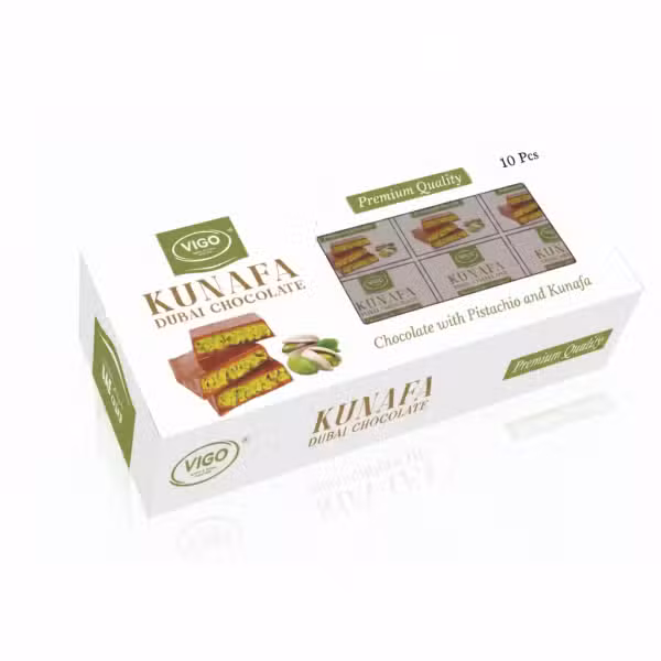 Vigo Kunafa Dubai Chocolate 216gm Chocolate with Pistachio and Kunafa
