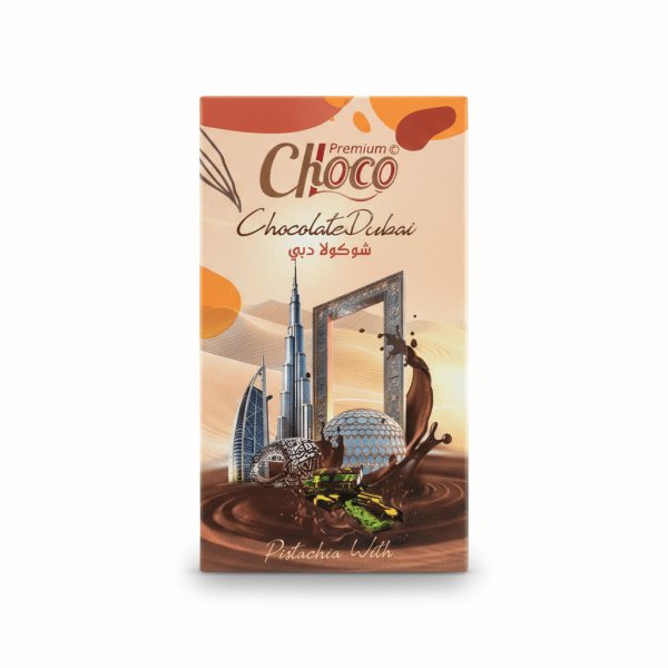 Premium Choco Chocolate Dubai Pistachio with Kunafa Milk Chocolate Bar 200gm