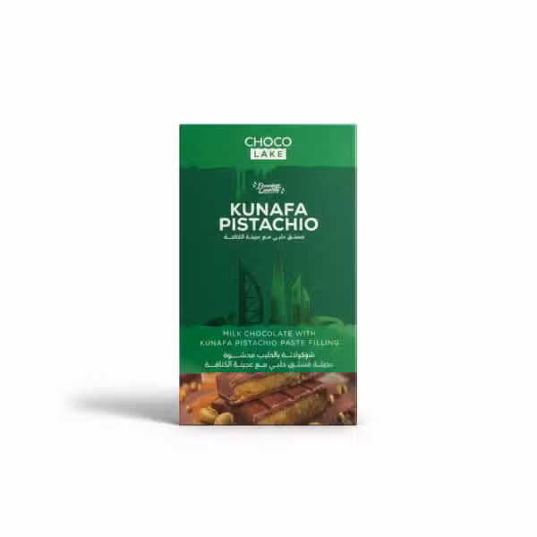 Choco Lake Kunafa Pistachio Milk Chocolate Bar 190gm
