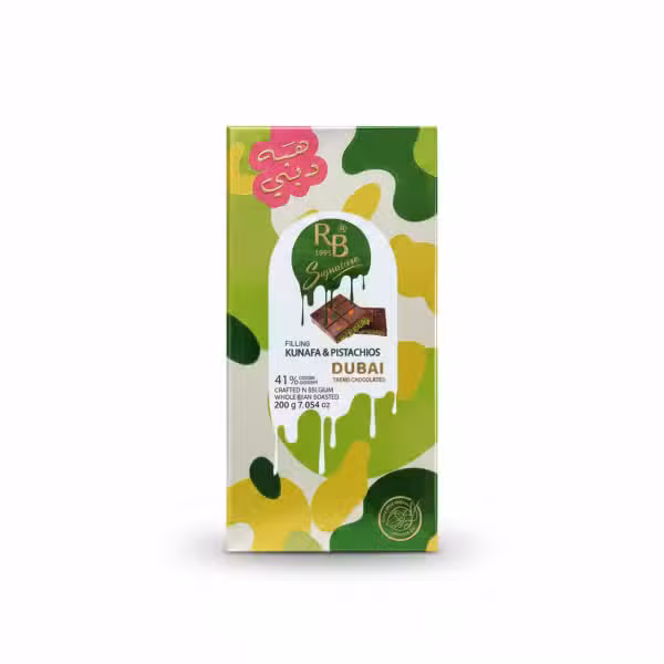 RB Dubai Filling Kunafa Pistachios Chocolate Bar 200g