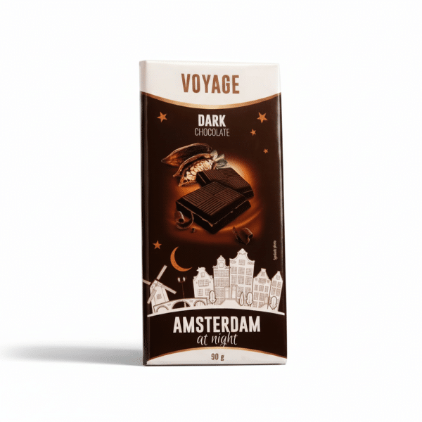 Voyage Dark Chocolate Bar 90gm Amsterdam at night