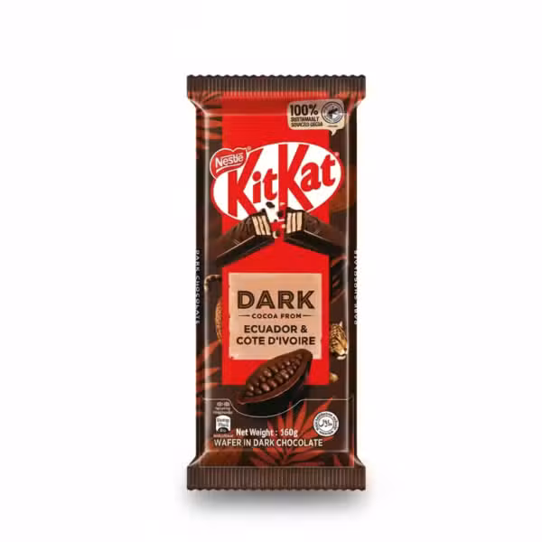 KitKat Dark Cocoa From Ecuador & Cote D'ivoire Wafer In Dark Chocolate 160g