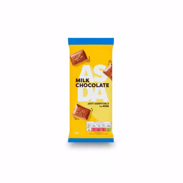 ASDA Milk Chocolate Just Essentials 100g Bar