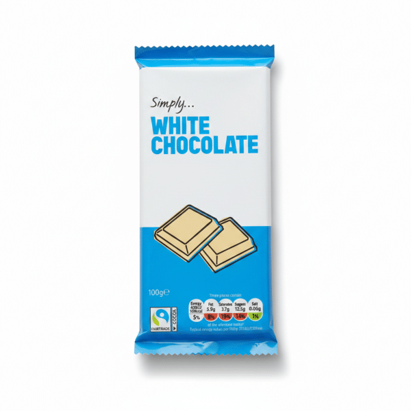 Simply White Chocolate Bar 100gm Fairtrade Cocoa