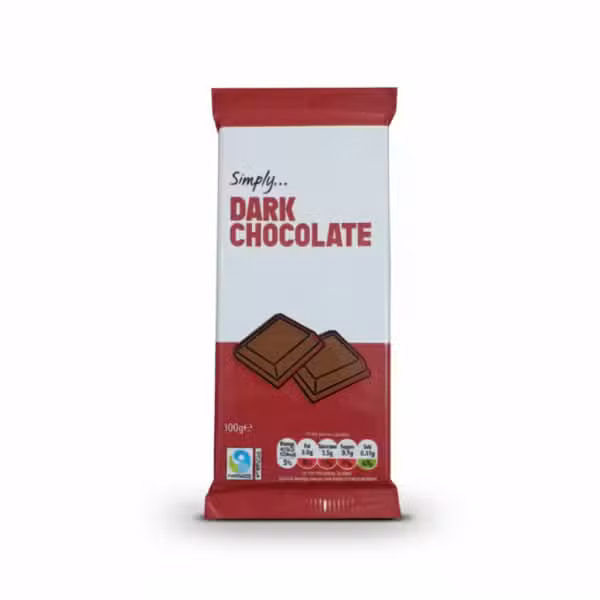 Simply Dark Chocolate Bar 100gm Fairtrade