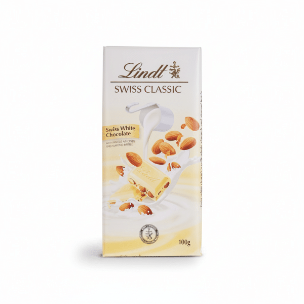 Lindt Swiss Classic White Chocolate with Whole Almonds and Almond Brittle 100g