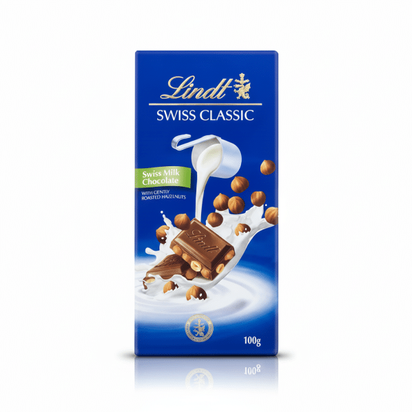 Lindt Swiss Classic Swiss Milk Chocolate Roasted Hazelnuts 100g