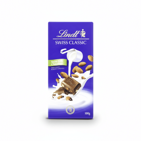 Lindt Swiss Classic Swiss Milk Chocolate with Gently Roasted Almonds 100gm