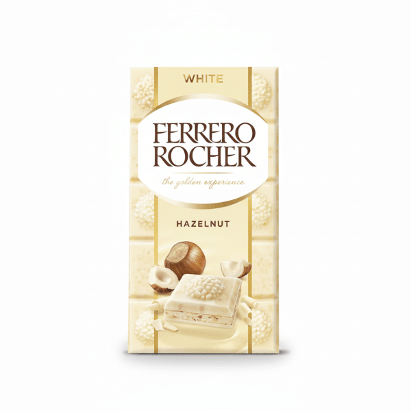 Ferrero Rocher White Hazelnut Chocolate Bar 90gm