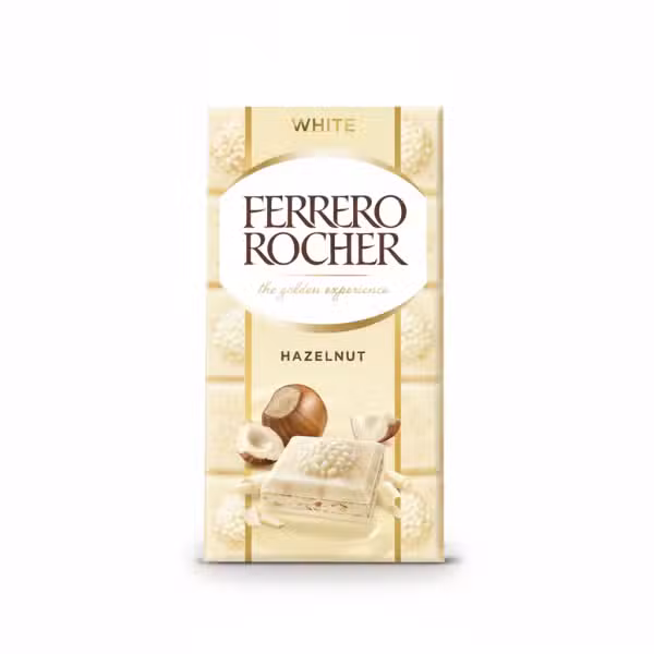 Ferrero Rocher White Hazelnut Chocolate Bar 90gm