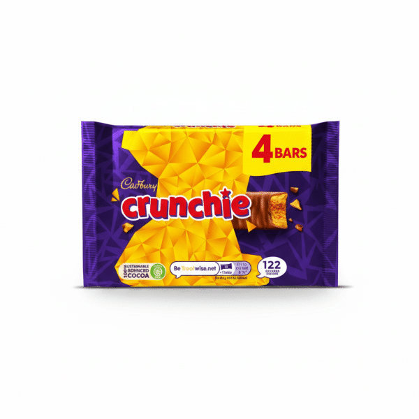 Cadbury Crunchie 4 Bars Milk Chocolate Honeycomb 104.4gm