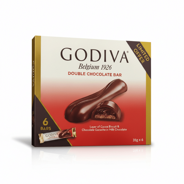 Godiva Belgium 1926 Double Chocolate Bar 6 Bars 35g x 6