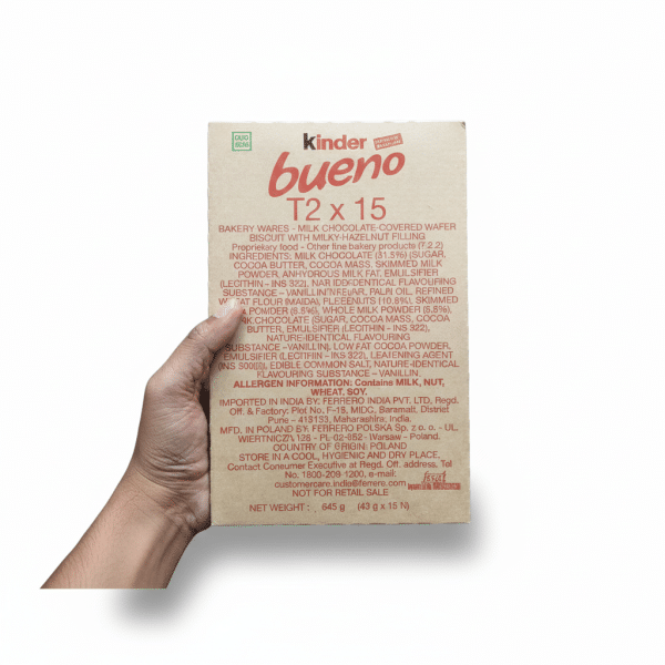 Kinder Bueno T2 x 15 Milk Chocolate Covered Wafer Biscuits 645g