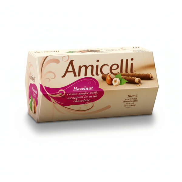 Amicelli Hazelnut Creme Wafer Rolls 200g