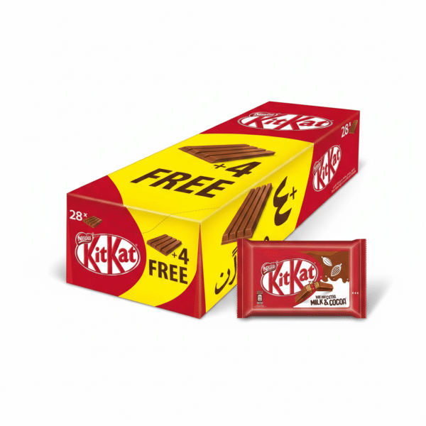 Nestle KitKat 4 Finger Chocolate Wafer Box 28x +4 Free