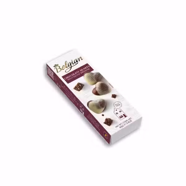 Belgian Chocolate Hearts with Salted Brownie 65gm