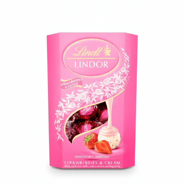 Lindt Lindor Strawberries & Cream White Chocolate Truffles 200G