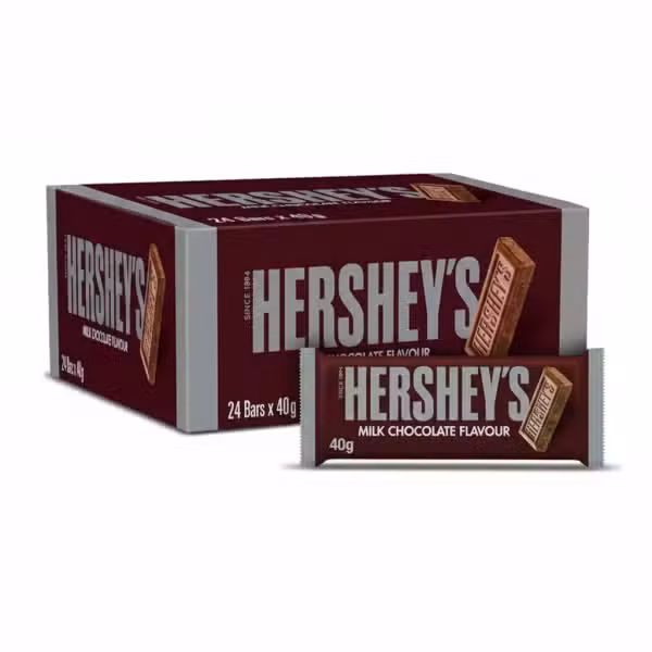 Hershey's Milk Chocolate Bars 24 Bars x 40g Box