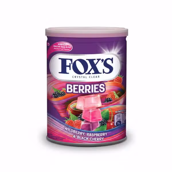 Fox's Berries Crystal Clear Wildberry Raspberry Black Cherry 180gm