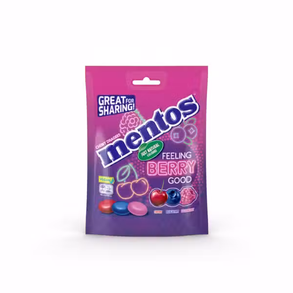 Mentos Feeling Berry Good Chewy Dragees 150g Vegan