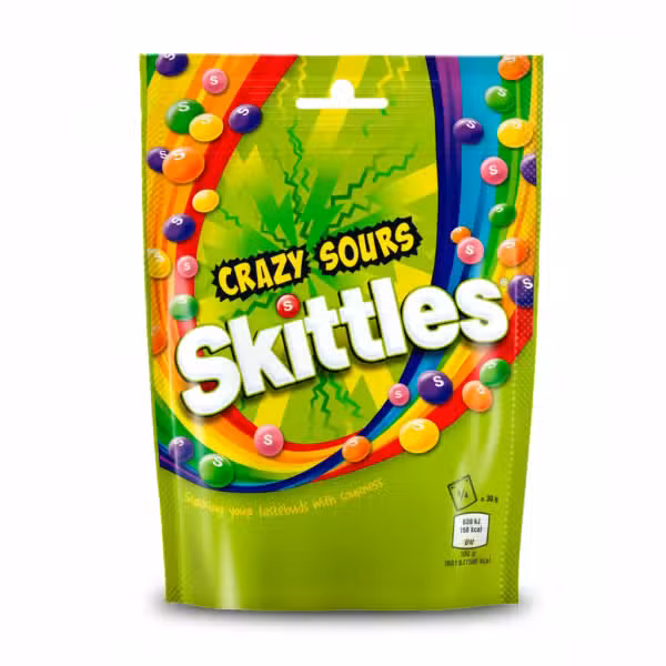 Skittles Crazy Sours Candy Bag 136gm