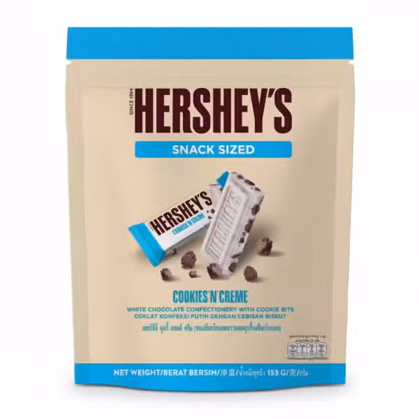 Hershey's Cookies N Creme Snack Size White Chocolate 153g