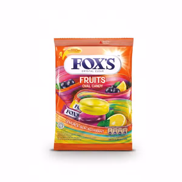 Fox's Fruits Lemon Blackcurrant Oval Candy 125gm