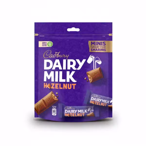 Cadbury Dairy Milk Hazelnut Minis 156gm Chocolate Bag