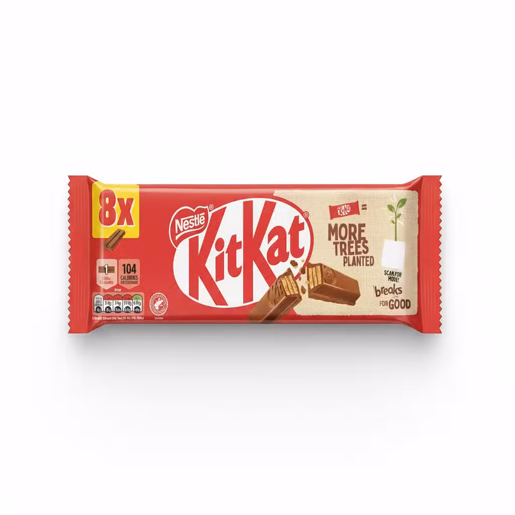 Nestle KitKat 2 Finger Chocolate Bars 165.6g 8x More Trees Planted