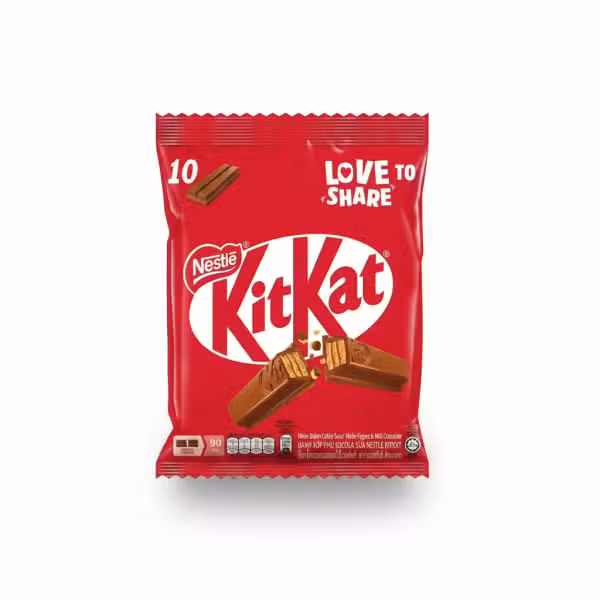 Nestle KitKat Wafer Fingers Milk Chocolate 10 Pieces Sharing Pack