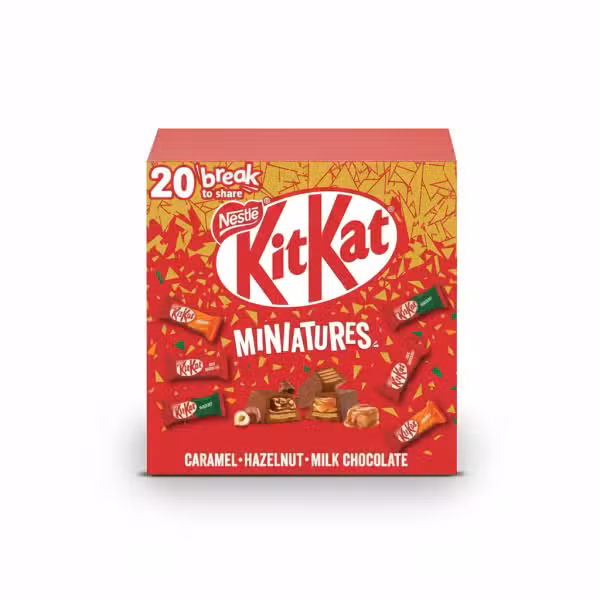 Nestle KitKat Miniatures Assortment 214.5gm Caramel Hazelnut Milk Chocolate