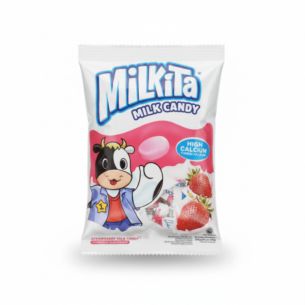 Milkita Strawberry Milk Candy High Calcium 109g