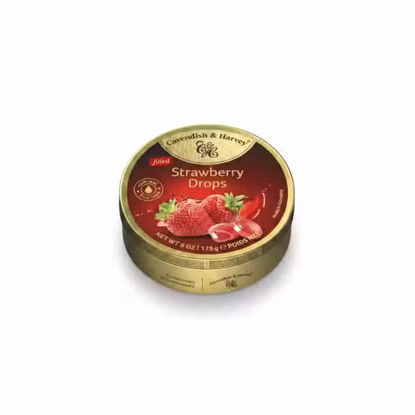 Cavendish & Harvey Strawberry Drops 175gm Filled With Real Fruit Juice