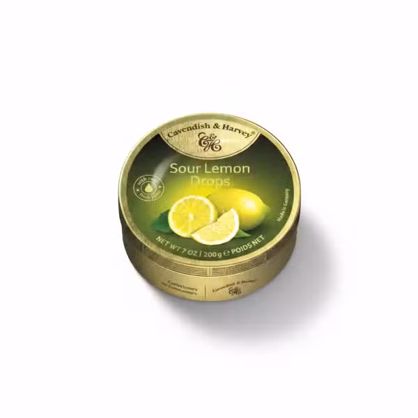 Cavendish & Harvey Sour Lemon Drops 200gm Fruit Drops