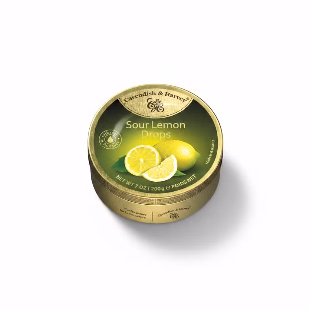 Cavendish & Harvey Sour Lemon Drops 200gm Fruit Drops
