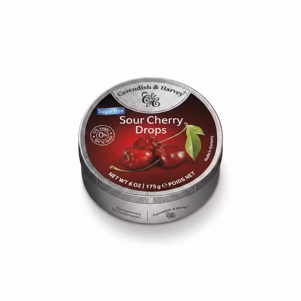 Cavendish & Harvey Sugar Free Sour Cherry Drops 175gm