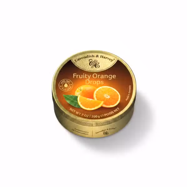Cavendish & Harvey Fruity Orange Drops 200gm Real Fruit Juice