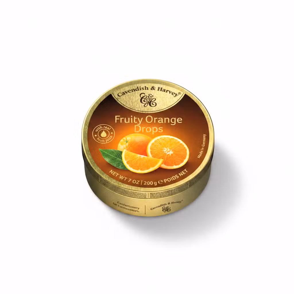 Cavendish & Harvey Fruity Orange Drops 200gm Real Fruit Juice