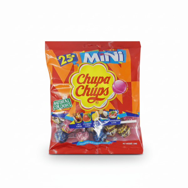 Chupa Chups Mini Lollipops 150gm Natural Colours Assorted Flavours