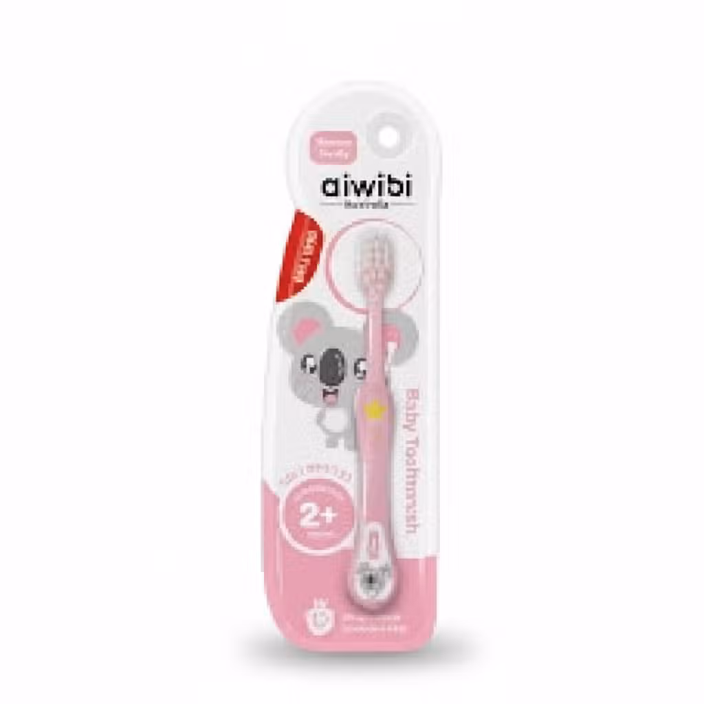 Aiwibi Australia Baby Toothbrush Pink 2+ Months Koala Design