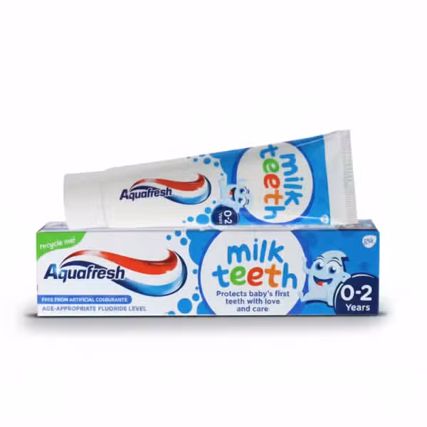 Aquafresh Milk Teeth 0-2 Years Baby Friendly Mild Mint Toothpaste 50ml