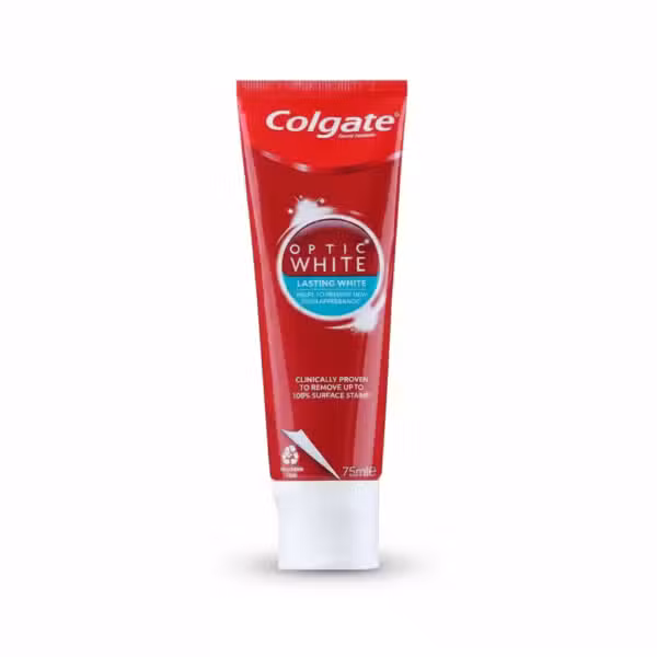Colgate Optic White Lasting White Toothpaste 75ml Clinically Proven To Remove Surface Stains
