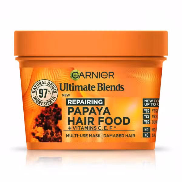 Garnier Ultimate Blends Repairing Papaya Hair Food Mask Vitamins C E F 320ml