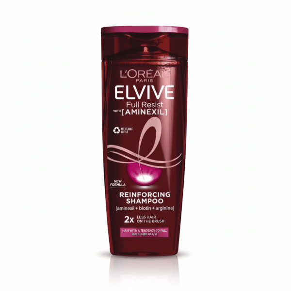 Loreal Paris Elvive Full Resist Reinforcing Shampoo 400ml with Aminexil Biotin Arginine Less Hair On Brush