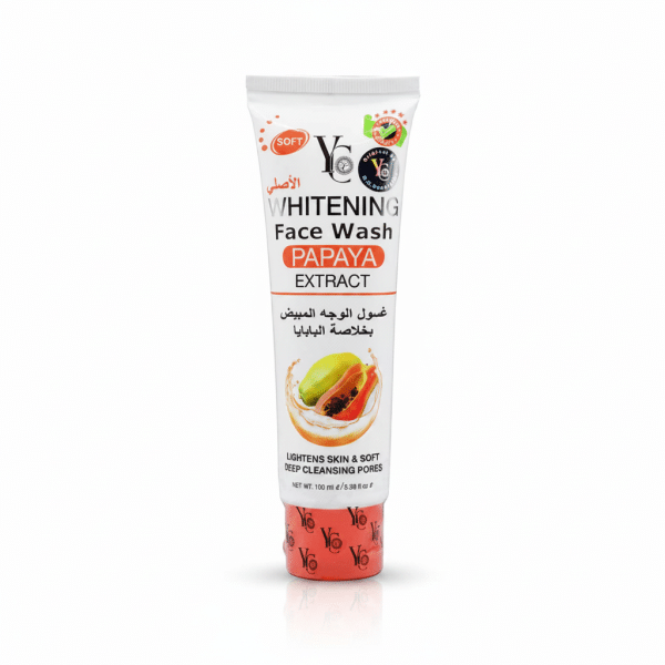 YC Whitening Face Wash Papaya Extract 100ml Lightens Skin Soft Deep Cleansing Pores