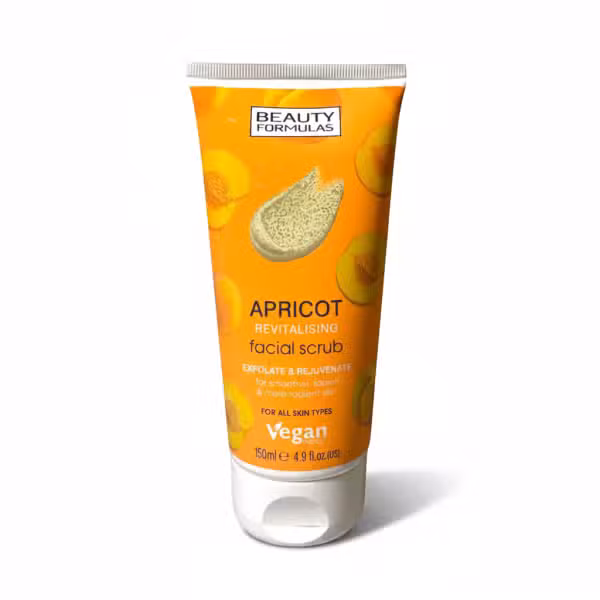 Beauty Formulas Apricot Revitalising Facial Scrub 150ml Vegan Exfoliate