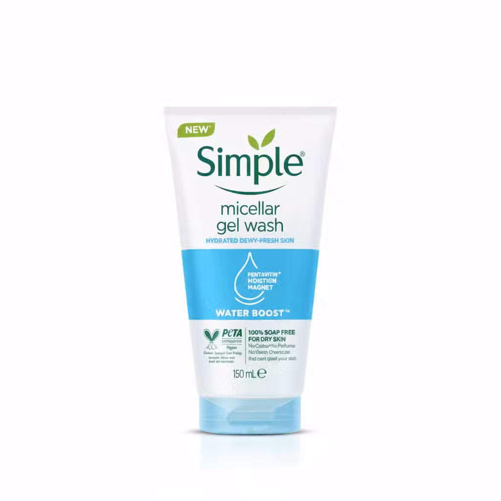 Simple Micellar Gel Wash Water Boost 150ml Hydrated Dewy Fresh Skin