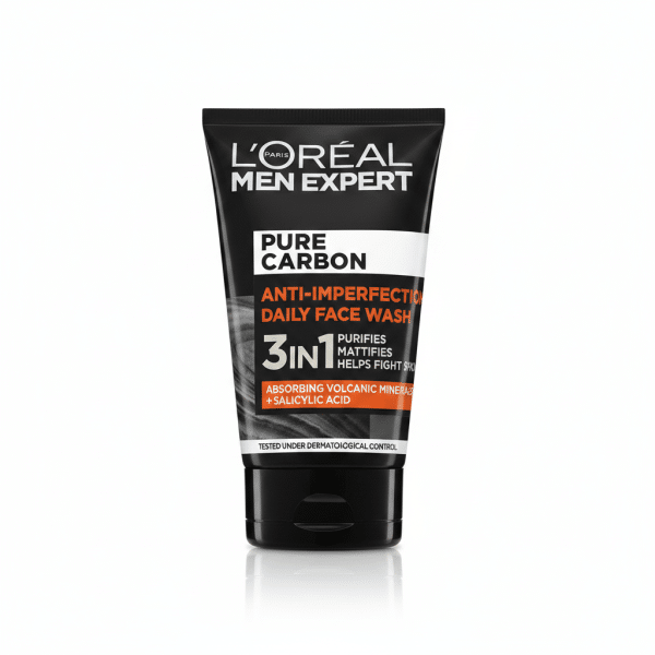 Loreal Men Expert Pure Carbon Anti-Imperfection Daily Face Wash 100ml Absorbing Volcanic Minerals Salicylic Acid