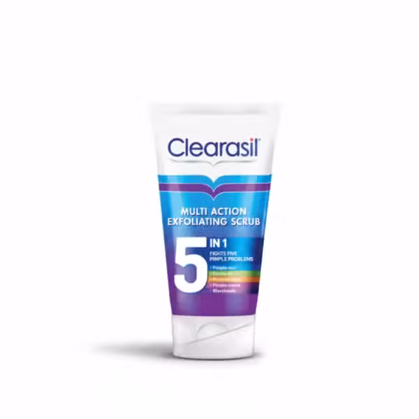 Clearasil Multi Action Exfoliating Scrub 150ml Fights Five Pimple Problems