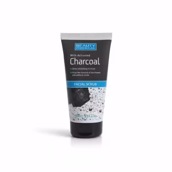 Beauty Formulas Activated Charcoal Facial Scrub Deep Exfoliating Formula 150ml